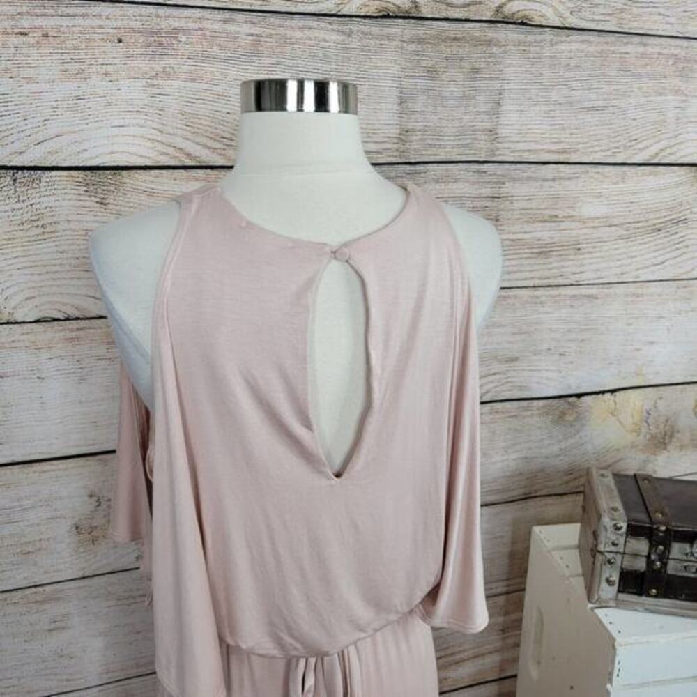 NWT Splendid Cold Shoulder Wrap Dress Tan‎ Beige Size Medium - Picture 3 of 11